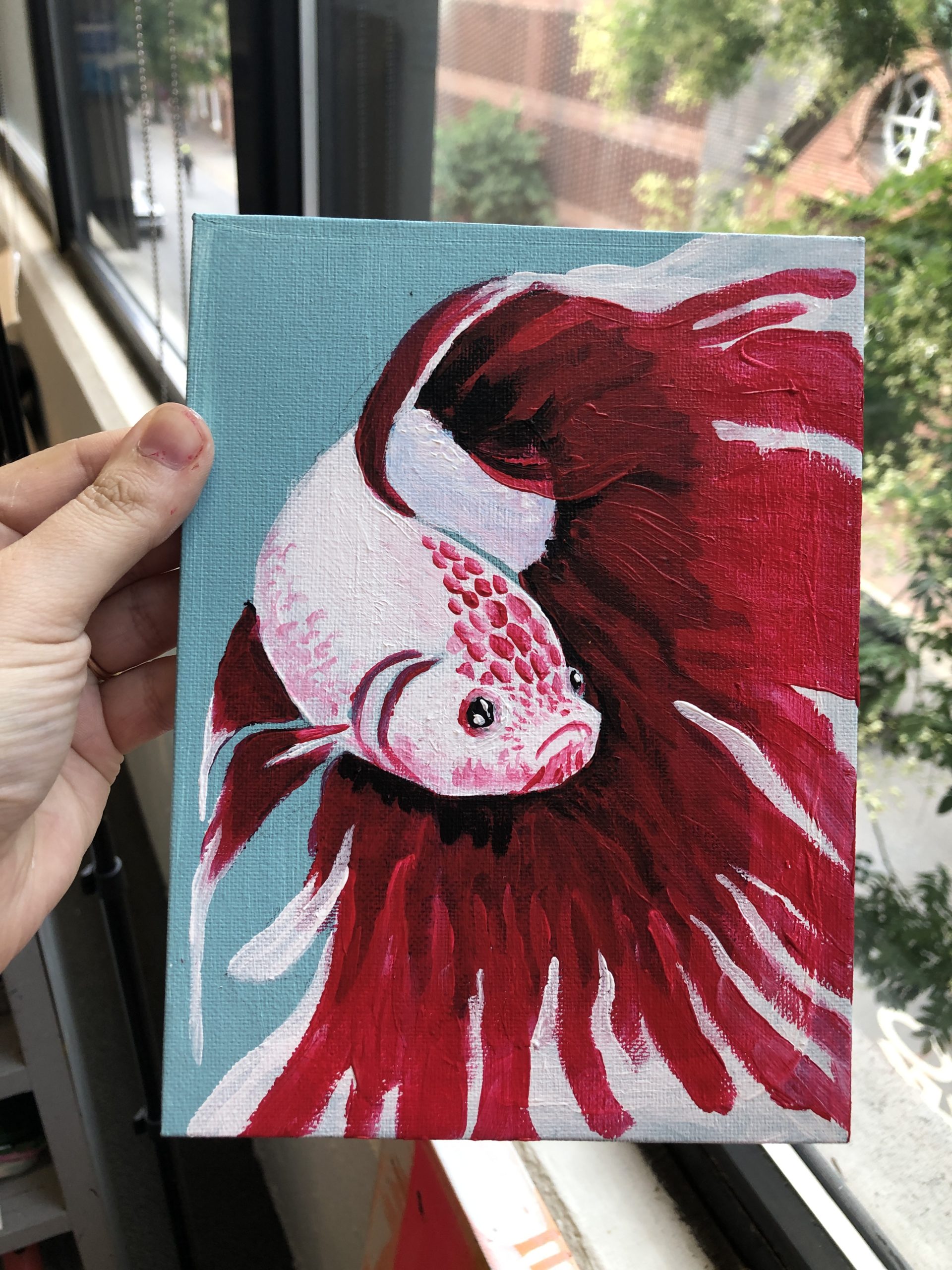 Betta Fish Acrylic Painting