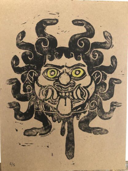 Gorgon Lino Print