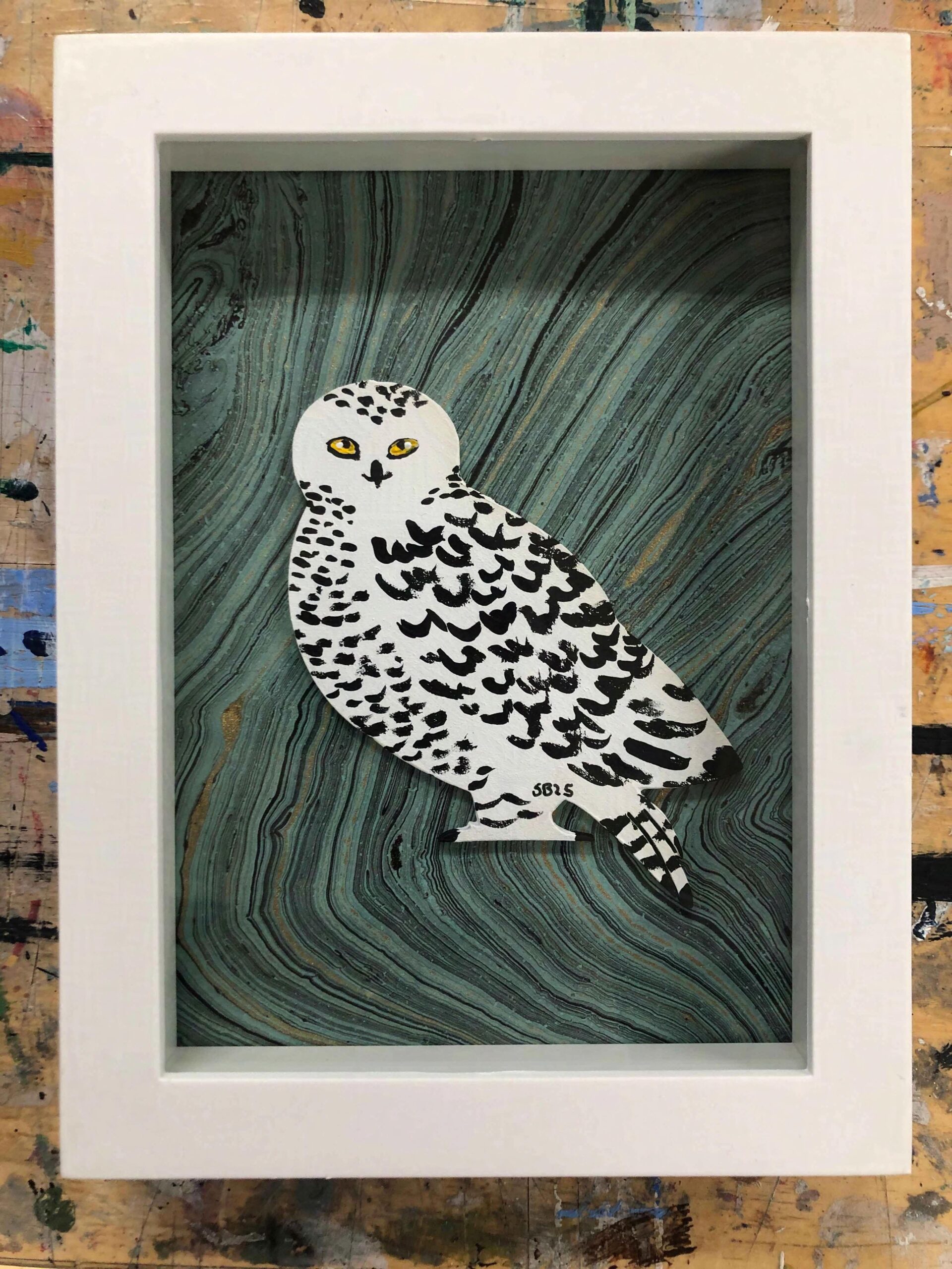 Snowy Owl Framed Figure